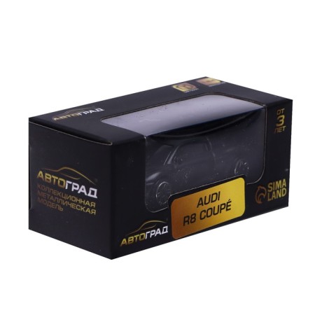 Metal machine Audi R8 Coupe, 1:64, black matte color-3