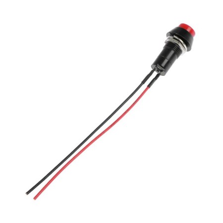 Button switch without fixation, d 1.5 cm, wire 10 cm, red-1