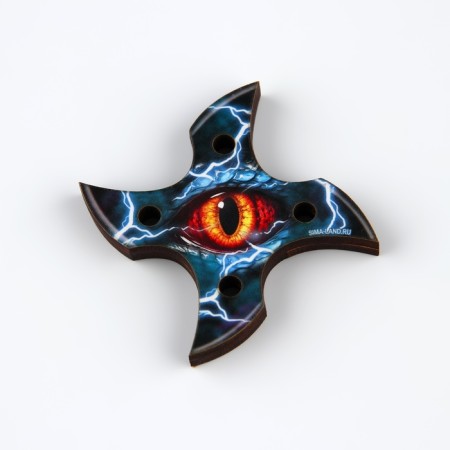 Souvenir wooden knife shuriken "Eye", 6 cm-3