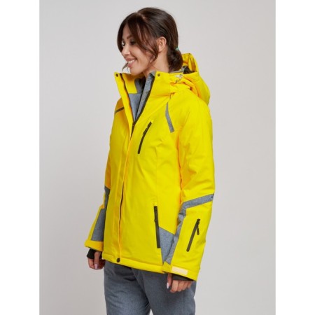 Ski jacket female winter, size 44, yellow color-1