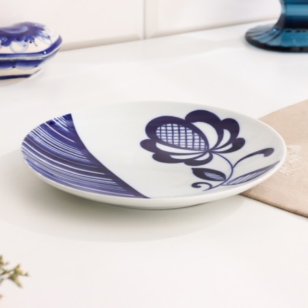 Plate "Romance Flower", D-175mm, Neo Gzhel-1
