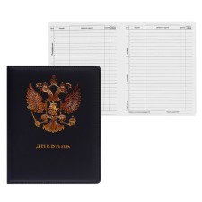 Universal diary for grades 1-11, solid cover, artificial leather, foil, lies, tinted block, 48 sheets