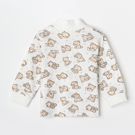 Baby blouse, beige color/bears, height 56 ​​cm-3