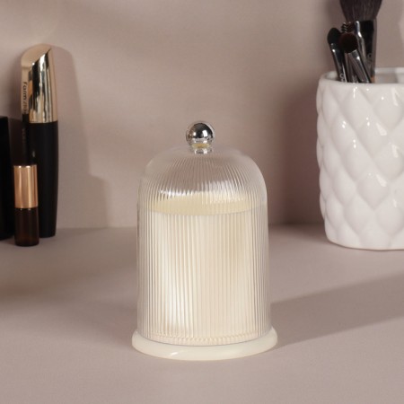 Organizer for cotton sticks, with a lid, d = 7.4 × 11.6 cm, milk/transparent color