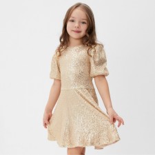 Платье нарядное для девочки KAFTAN размер 32 (110-116 см), золотой