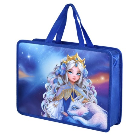 Folder with A4 handles, 340 x 250 x 95 mm, plastic, pens, Phoenix "Princess with a dragon"