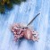 Decor "Winter admiration" berries lump the bow, 21 cm, pink