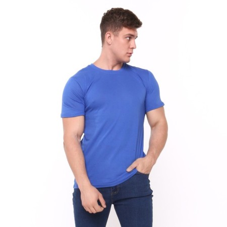 T -shirt male plain, indigo color, size 48-1