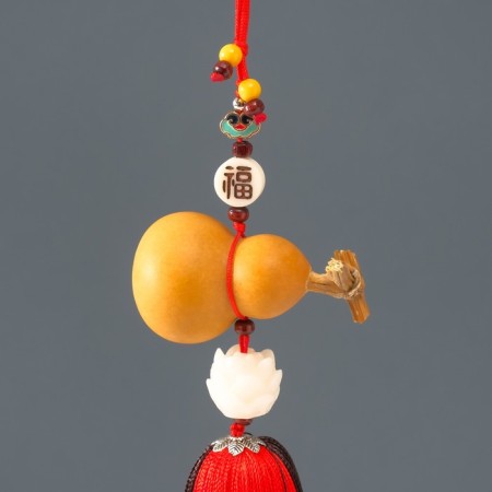 Suspension wood, textile "Pumpkin Gorlyanka and lotus" Red-brown 6x28 cm-3
