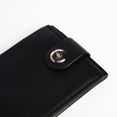 Male purse on a magnet, department for bills, for cards, black color-2