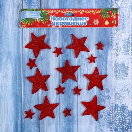 Stick on glass "Red Starks" (set 15 pcs) 18.5x18.5 cm-2