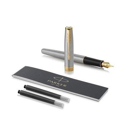Feature pen Parker Sonnet Core F527 Stainless Steel GT F, stainless steel case, blue ink-2