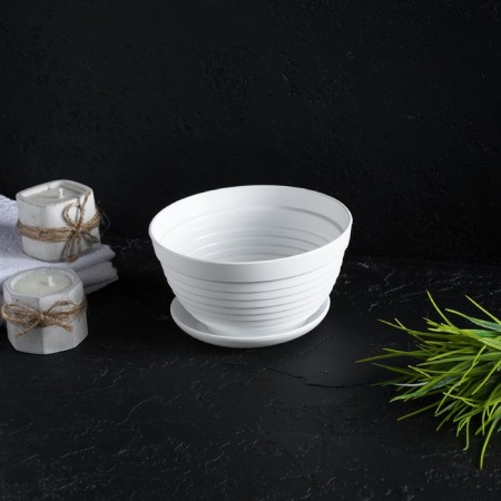 A pot with a stand "Alice", 0.7 l, white color-3