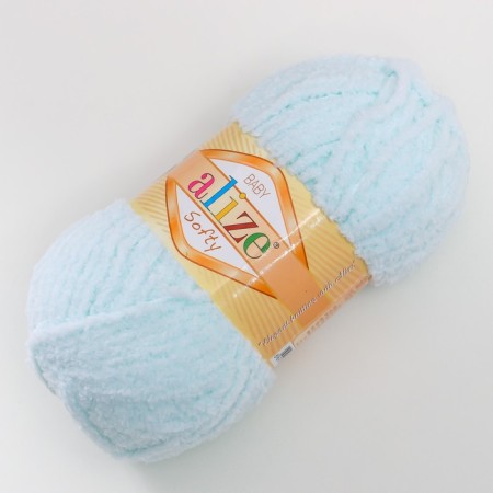Yarn "Softy" 100% micropoliester 115m/50g (15 water greens)-1