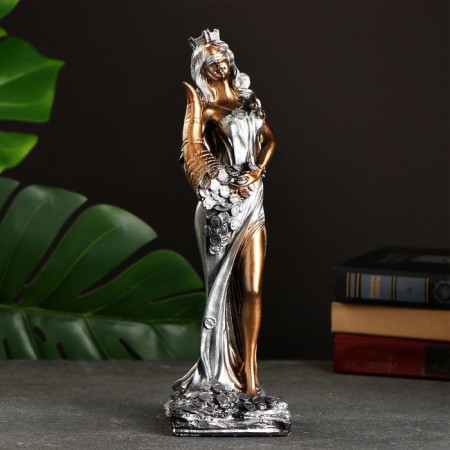 Figure "Goddess Fortune" gold with silver, 29x10cm-1