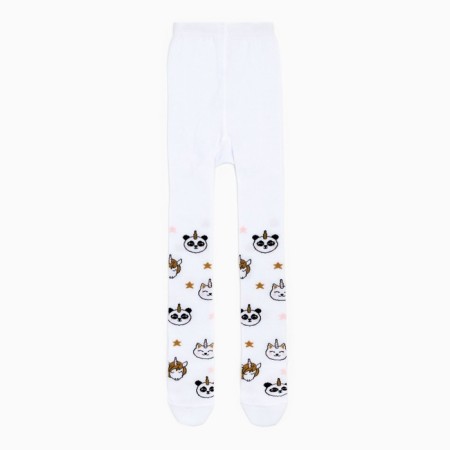 Pantyhose children's kaftan "animals", 104-110 cm, white-1