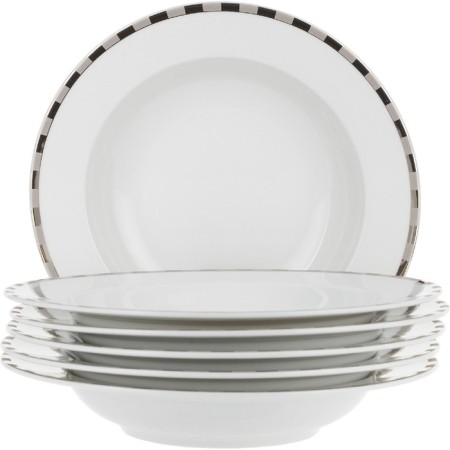 Deep opal plate, decor "Platinum plates", 22 cm