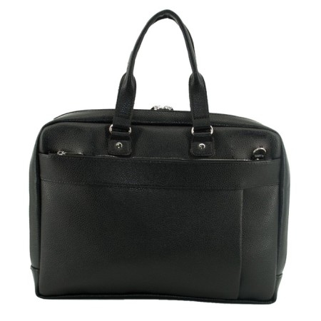 Male bag, genuine leather, black 43x4x32 cm-1