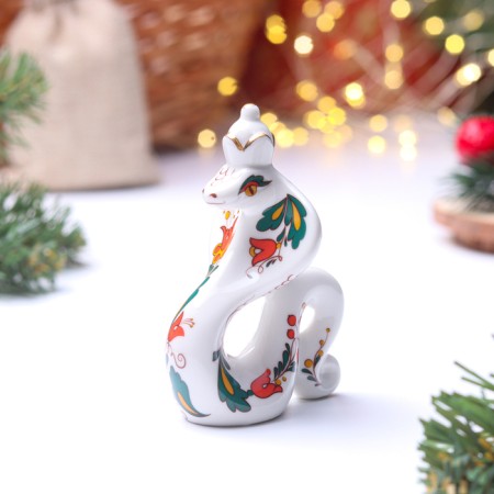 New Year. Souvenir "Meadow Snake with Crown", Gzhel