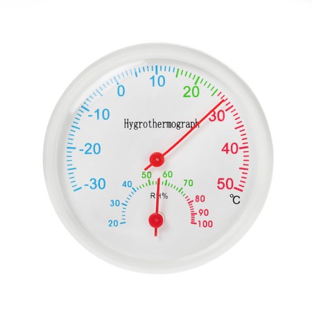 Street thermometer, hygrometer, d = 6.5 cm, white-1