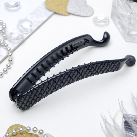 Hair banana "Classic Black" rhombuses, 10.5 cm, black-1