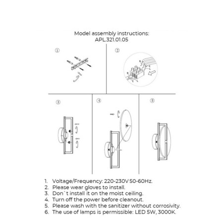 Wall lamp (sconces) Sabina LED 3000K 5W-3