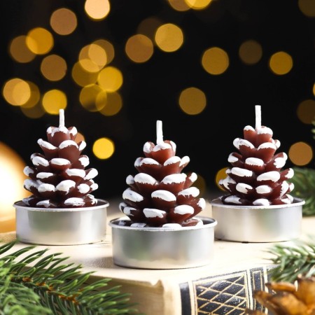 Set of candles New Year's "bump", 3 pcs, 4 × 6 cm,