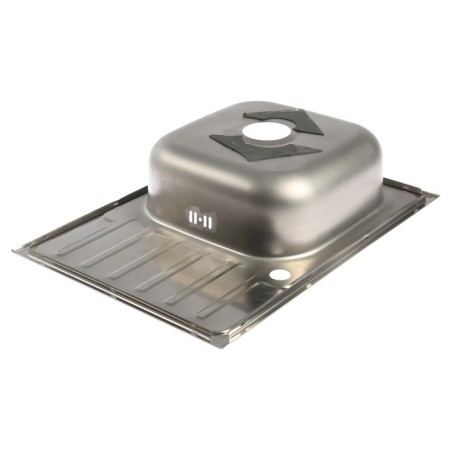 Kitchen sink "Vladiks", cut, with a siphon, 66x48 cm, right, stainless steel 0.6 mm-2