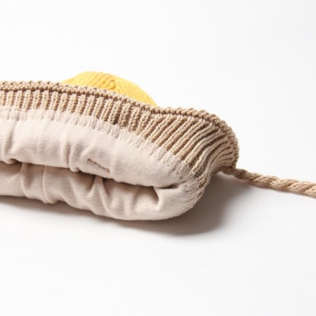 Children's hat minku rr 48-50, mustard/beige color-1