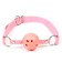Gag BDSM Oka-hips, classic, adjustable belt, PU, ​​ABS, 500 x 45 mm, pink