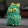 Figure "Owl with a bow" turquoise with gilding, 7x9x7cm