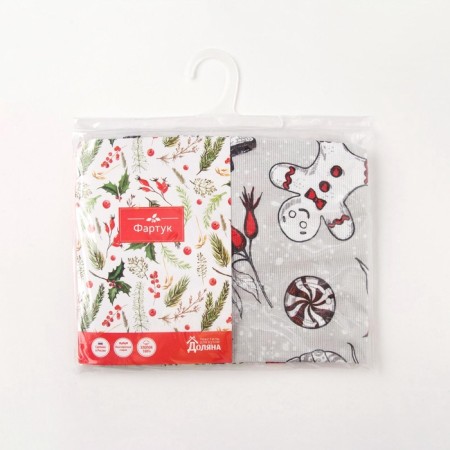 Apron "Dolyana" New Year's mood 60x65 cm, 100% cotton, 164 g/m2-8