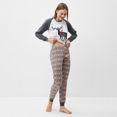 Homemade kit (longshilty, trousers), gray color, size 48-3