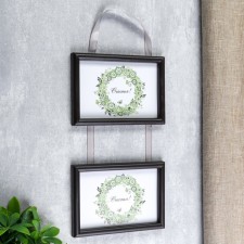 Double photo frame on braid L-4 10x15 cm, wenge