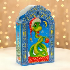 New Year. Gift box New Year's “visit” 16.8 x 7 x 25 cm.