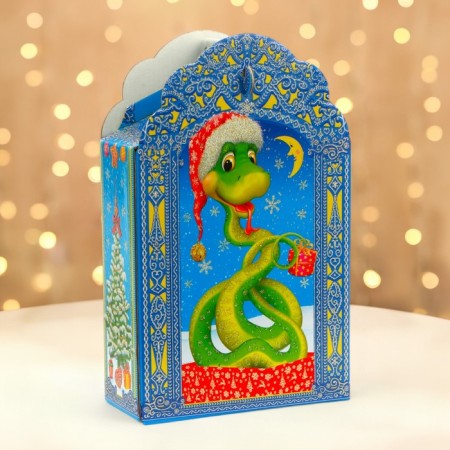 New Year. Gift box New Year's “visit” 16.8 x 7 x 25 cm.