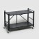 Folding rack on wheels, 2 shelves, 71.5 × 34 × 55, black matte color