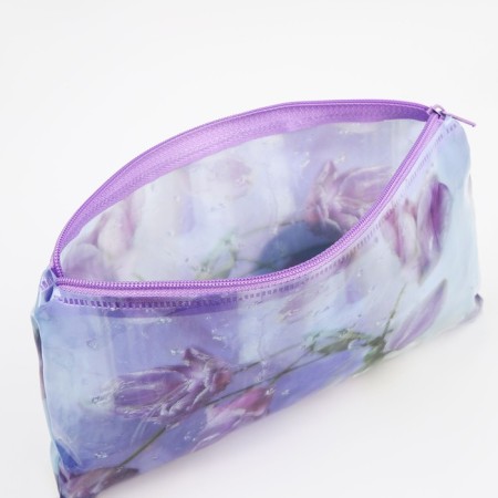 Lightning, PVC, lilac color cosmetic bag-2