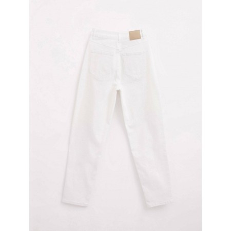 Women's jeans with a high landing CONTE Elegant Mom Fit, Size S, White color-5