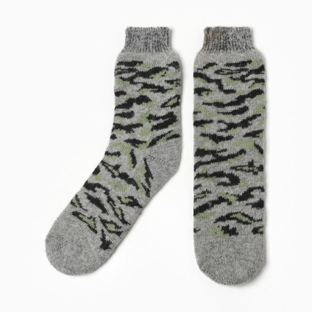 Male woolen socks "camouflage", gray color, size 29