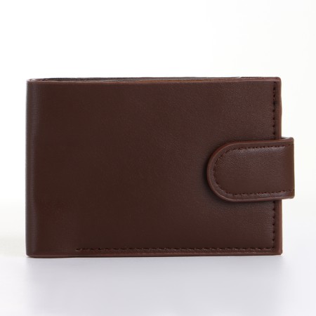 Male purse on the button, brown color-2