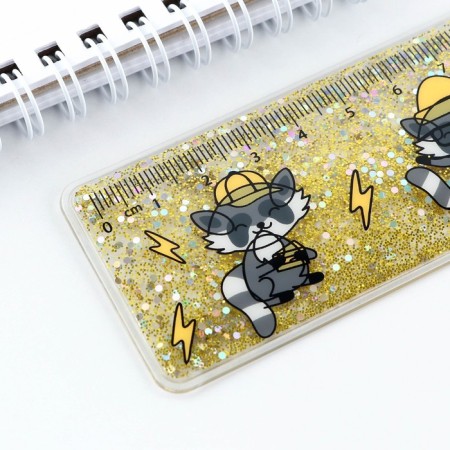 Ruler - shaker with sparkles "Be yourself!", 15 cm-2
