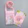 Gift set for the girl "Bunny", bag, brooch, pink color