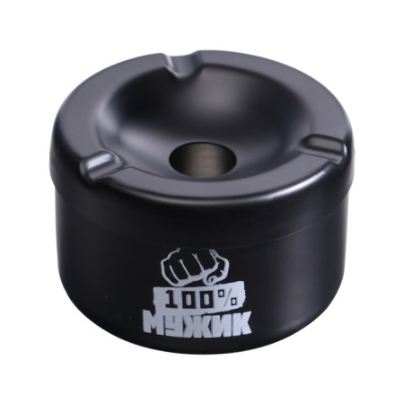 Ash made of stainless steel "100 % man", 8 x 5.4 cm, black-1