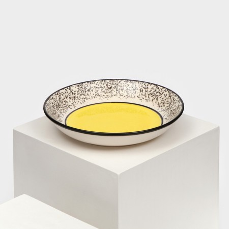 Ceramic Persia plate, deep, 550 ml, 19 cm, yellow, 1 variety, Iran-4
