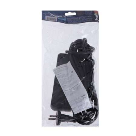 Extension cord Uniel Standart, 3 outlets, 5 m, 10 a, 2500 watts, without salary, black-5