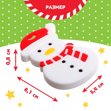 New Year's Everage "Snowman", with a holder, white color-5
