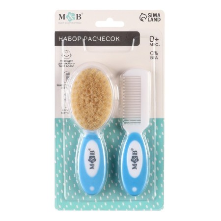 A set of combs with nylon bristles m & in, blue color-6