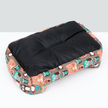 Animal bed lynch + rattan rug, 45 x 30 x 15 cm, beige-gray-4