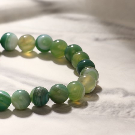 Bracelet ball No. 8 “Agate Green”, D = 6 cm-1